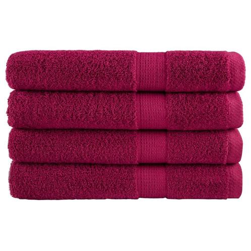 vidaXL Handdoeken SOLUND 4 st 600 g/m² 100x200 cm, Huis en Inrichting, Badkamer | Badtextiel en Accessoires, Rood, Nieuw, Verzenden