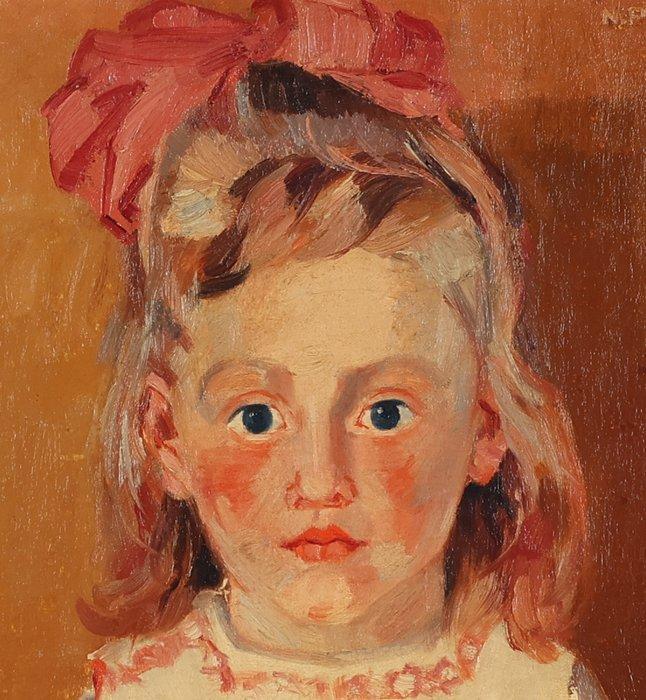 Nicolaas Pieneman (1880-1938) - Portret van een meisje,, Antiek en Kunst, Kunst | Schilderijen | Klassiek