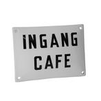 Emaille reclamebord: Ingang Café, Verzenden