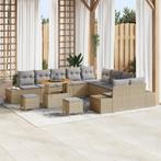 vidaXL 13-delige Tuinbankenset met kussens poly rattan, Verzenden, Nieuw, Rotan