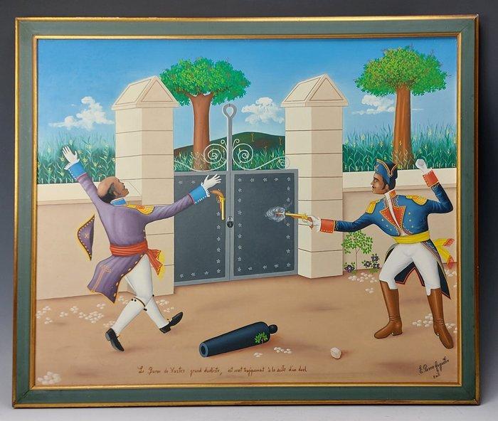 Pierre Augustin (1954-2014) - Het duel, Antiek en Kunst, Kunst | Schilderijen | Modern