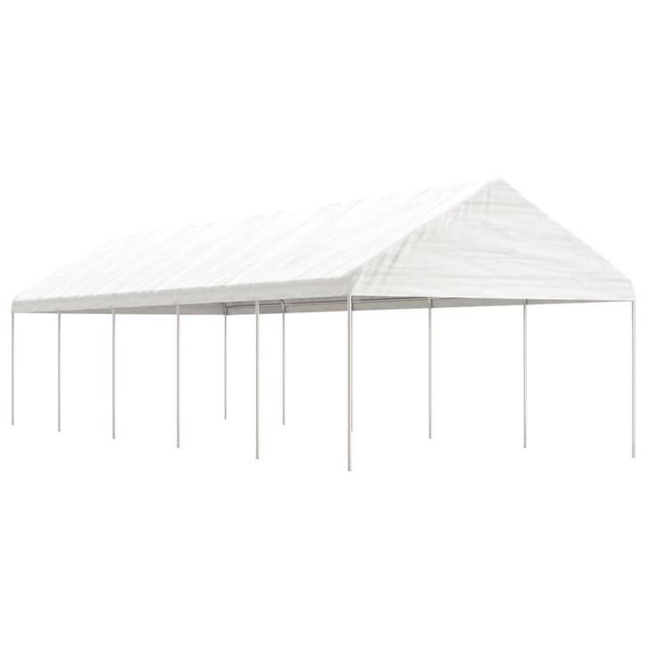 vidaXL Prieel met dak 11,15x4,08x3,22 m polyetheen wit, Tuin en Terras, Partytenten, Nieuw, Verzenden