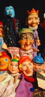 Onbekend - Speelgoed 21 vintage had/poppenkast poppen -