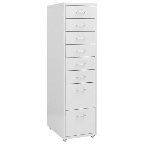 vidaXL Ladeblok verrijdbaar 28x41x109 cm metaal grijs, Huis en Inrichting, Kasten | Roldeurkasten en Archiefkasten, Nieuw, Verzenden