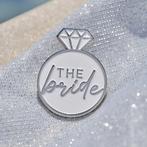 Badge The Bride wit/zilver, Nieuw, Ophalen of Verzenden