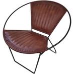 Fauteuil Pancho Leder, Huis en Inrichting, Stoelen, Ophalen of Verzenden, Nieuw, Bruin