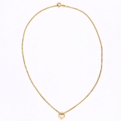 Halsketting - 18 karaat Geel goud - 0.60ct. tw. Diamant, Sieraden, Tassen en Uiterlijk, Kettingen