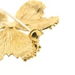 Gouden broche met saffier en diamant; 0,20 ct., Sieraden, Tassen en Uiterlijk, Broches, Gebruikt, Overige kleuren, Ophalen of Verzenden