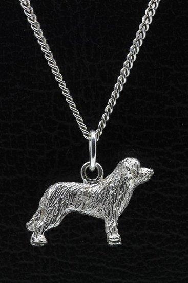 Zilveren Pyrenese herder ketting hanger - oren ongecoupee..., Sieraden, Tassen en Uiterlijk, Kettinghangers, Verzenden