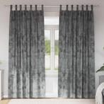 vidaXL Velvet Gordijnen met gordijnen 2 pcs Grijs 245 x 140, Huis en Inrichting, Stoffering | Gordijnen en Lamellen, Verzenden