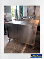 Diamond werktafelRVS | schuifdeuren + opslag | (Gebruikt), Gebruikt, RVS Meubilair