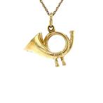 Gouden hoorn hanger 14 krt, Ophalen of Verzenden, Nieuw