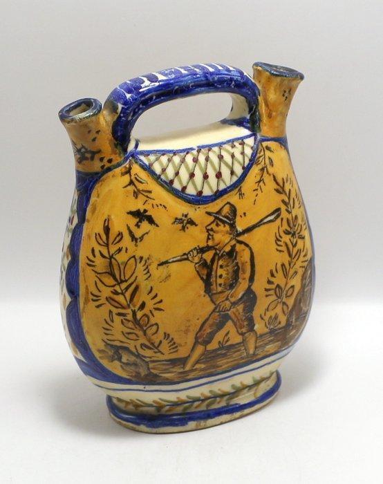 Kruik - Maiolica - Dubbele schenktuit kan, Antiek en Kunst, Antiek | Glas en Kristal
