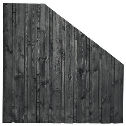Schutting Tuinscherm Stuttgart verloop 180cm zwart gespoten, Tuin en Terras, Schuttingen, Minder dan 3 meter, Nieuw, Hout, 1 tot 2 meter