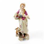 Marks & Rosenfeld - Beeldje - Porcelain flower girl with dog