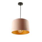 Hanglamp Urvin, roze met goud velours, 30 cm, Nieuw, Ophalen of Verzenden, 75 cm of meer, Modern