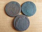 Rusland. Catherine II (1762-1796). Lot of 3x large copper 5, Postzegels en Munten, Munten | Europa | Niet-Euromunten