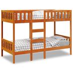 vidaXL Stapelbed massief grenenhout wasbruin 90x200 cm, Huis en Inrichting, Slaapkamer | Bedden, 90 cm, Eenpersoons, Bruin, Verzenden