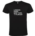 ’t Plèkgat op t-shirt als print met London, Paris, New York,, Nieuw, Overige maten, Roly, Verzenden