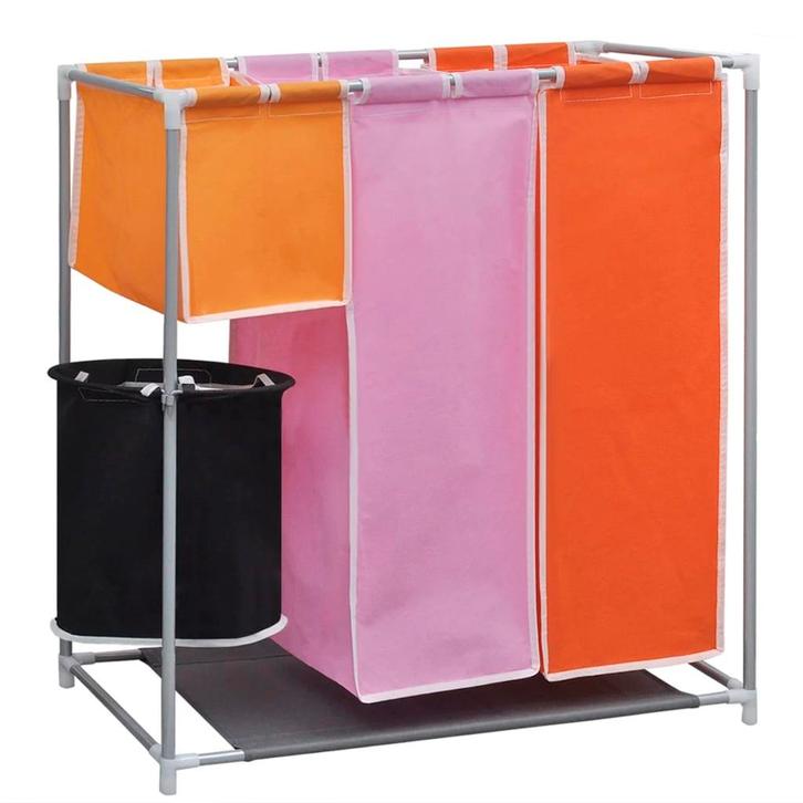 vidaXL 3-delige Wassorteerder met wasmand, Tuin en Terras, Droogmolens en Wasrekken, Nieuw, Verzenden