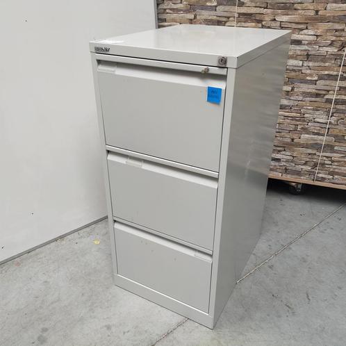 Bisley lichtgrijze metalen 3-laden dossierkast - 102x47x62 c, Huis en Inrichting, Kasten | Ladekasten, Ophalen of Verzenden