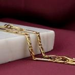 Bicolor gouden Figaro schakel armband | 19 cm (witgoud), Sieraden, Tassen en Uiterlijk, Armbanden, Ophalen of Verzenden, Gebruikt