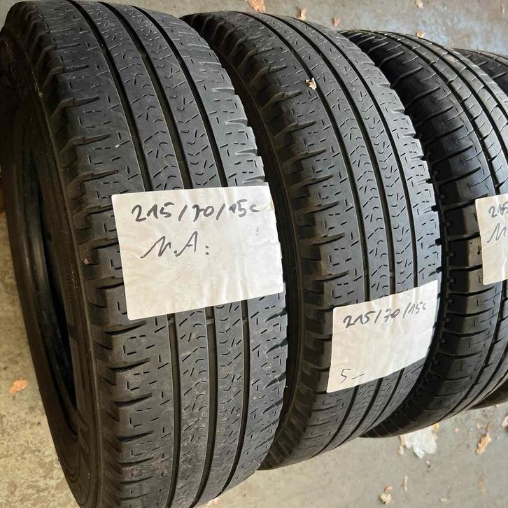 2 x Michelin 215-70-15 C Zomerbanden 5mm, Auto-onderdelen, Banden en Velgen, 15 inch, Zomerbanden, 215 mm, Bestelwagen, Gebruikt