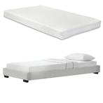 Modern bedframe kunstleer met matras 90x200 wit, Huis en Inrichting, Verzenden, Nieuw
