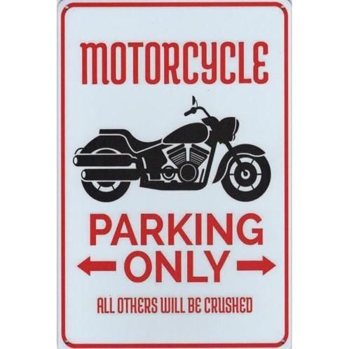Wandbord -  Parking Only Motorcycle, Huis en Inrichting, Woonaccessoires | Wanddecoraties, Nieuw, Ophalen of Verzenden