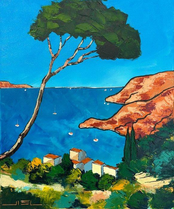 Jiel - Les roches roches de la grande Bleue., Antiek en Kunst, Kunst | Schilderijen | Modern