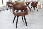 Design stoel NORDIC STAR antiek bruin houten poten - 43422, Huis en Inrichting, Stoelen, Ophalen of Verzenden, Nieuw
