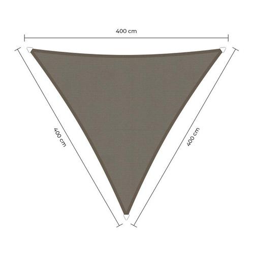 Driehoek schaduwdoek - Taupe - Waterdicht - 4,0 x 4,0 x 4,0, Tuin en Terras, Schaduwdoeken, Ophalen of Verzenden