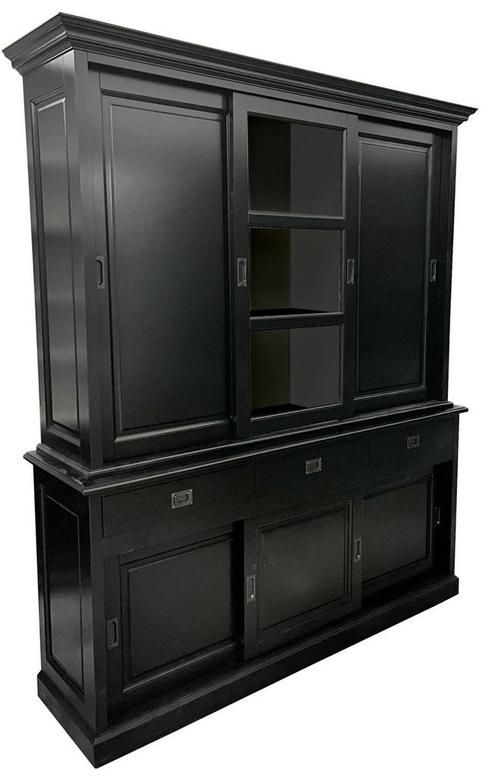 Buffetkast zwart - zwart  Putten 180cm dichte zijdeuren, Huis en Inrichting, Kasten | Buffetkasten, Ophalen of Verzenden