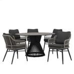 Catania Pasadena dining tuinset 140xH75 cm rond  6 delig, Tuin en Terras, Tuinsets en Loungesets, Ophalen of Verzenden, Nieuw