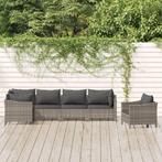 vidaXL 6-delige Loungeset met kussens poly rattan grijs, Tuin en Terras, Tuinsets en Loungesets, Verzenden, Nieuw, Rotan, Loungeset