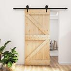 vidaXL Schuifdeur met beslag 95x210 cm massief grenenhout, Verzenden, Nieuw