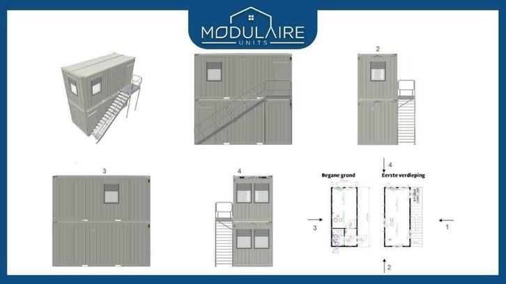 Moderne bouwkeet met verdieping en toilet!, Doe-het-zelf en Verbouw, Containers
