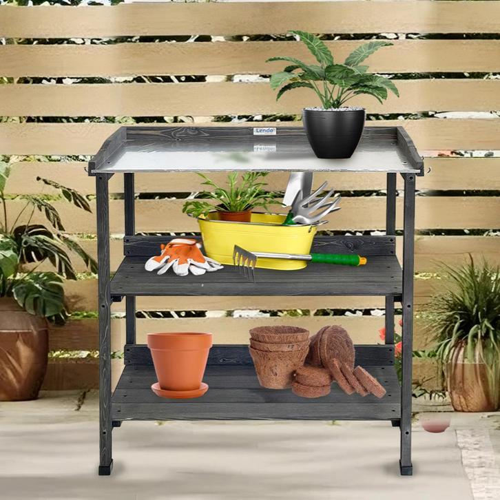 Oppottafel | Plantentafel | Werktafel | 76x37x92cm | Hout, Tuin en Terras, Overige Tuin en Terras, Nieuw, Verzenden