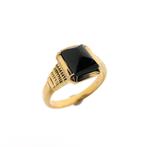 20 Krt. Vintage gouden heren ring | Onyx (zegelring), 18 tot 19, Gebruikt, Overige kleuren, Ophalen of Verzenden
