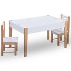 vidaXL 3-delige Kindertafel- en stoelenset krijtbord zwart, Verzenden, Nieuw