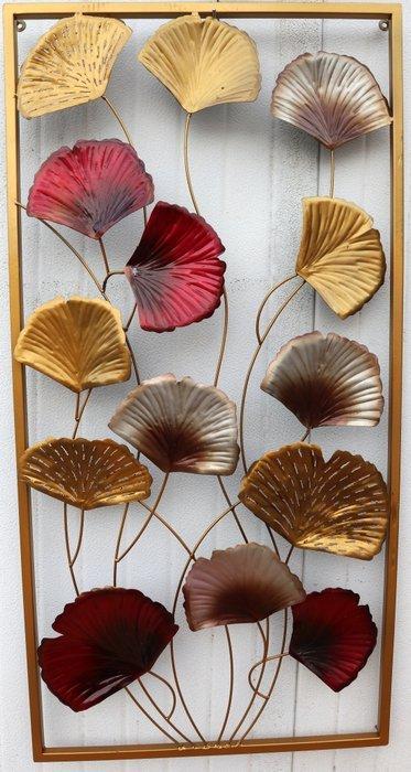 Paneel - Metaal - Bloemrijk met klaprozen, Antiek en Kunst, Curiosa en Brocante