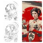 Jacob Hitt - Canvas ready-to-hang - Princess Leia Japanese, Verzamelen, Nieuw