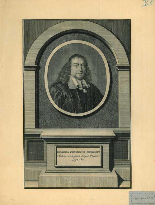 Portrait of Johann Friedrich Gronovius, Antiek en Kunst, Kunst | Etsen en Gravures