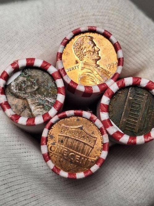 Verenigde Staten. 4 rolls of 50 Red Pennies cent, unopened, Postzegels en Munten, Munten | Europa | Niet-Euromunten