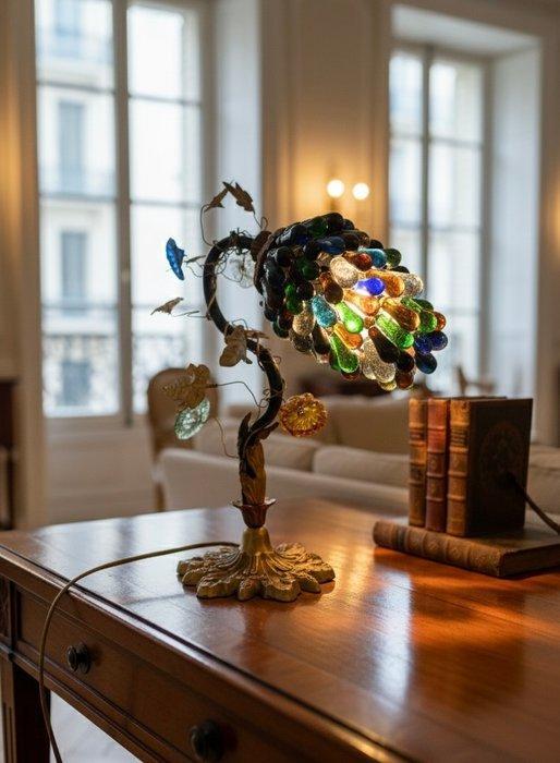 Tafellamp - Grape Bunch Lamp - Vine & Gold Leaf Style -, Antiek en Kunst, Curiosa en Brocante