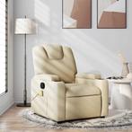 vidaXL Massagestoel verstelbaar stof crèmekleurig, Huis en Inrichting, Fauteuils, Verzenden, Nieuw