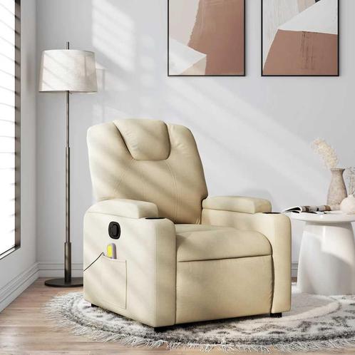 vidaXL Massagestoel verstelbaar stof crèmekleurig, Huis en Inrichting, Fauteuils, Nieuw, Verzenden