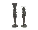 Twee bronzen Oni tempelbeelden, Japan, 20e eeuw, Brons