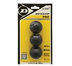 Dunlop Pro Blister Squashbal, 3 pack, zwart, dubbele stip, Nieuw, Ophalen of Verzenden