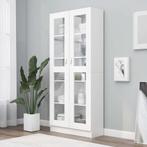 vidaXL Vitrinekast 82,5x30,5x185,5 cm bewerkt hout wit, Huis en Inrichting, Kasten | Boekenkasten, Verzenden, Nieuw, 50 tot 100 cm